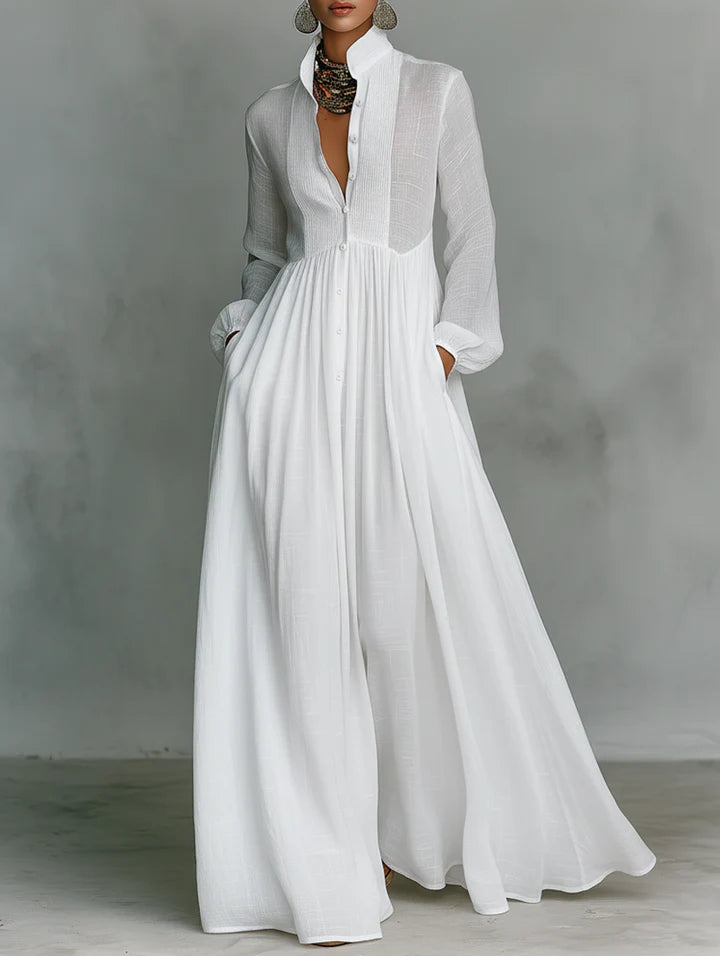 Serena | Flowing Button-Front Maxi Dress