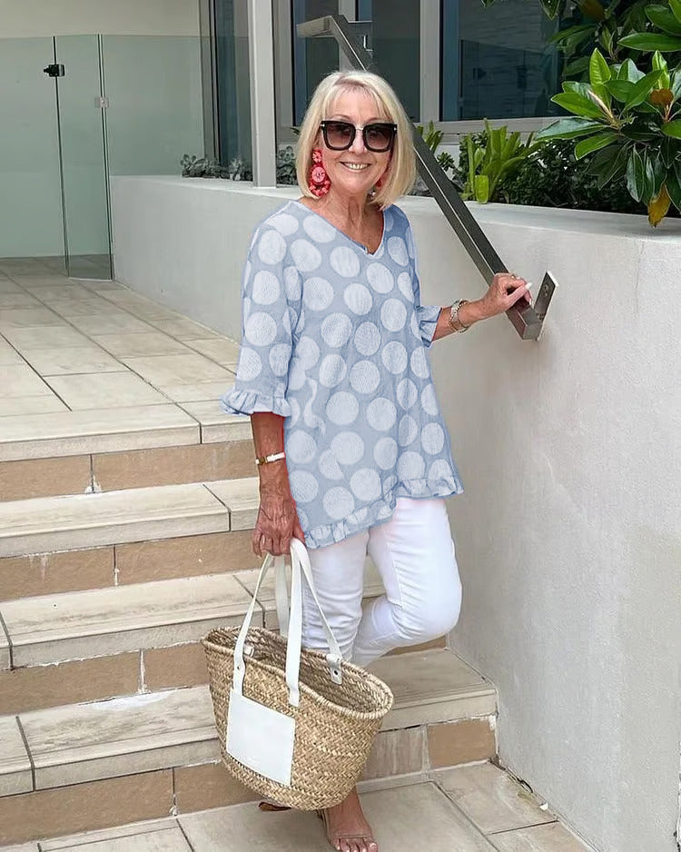 Bloomie - Stylish V-Neck Blouse