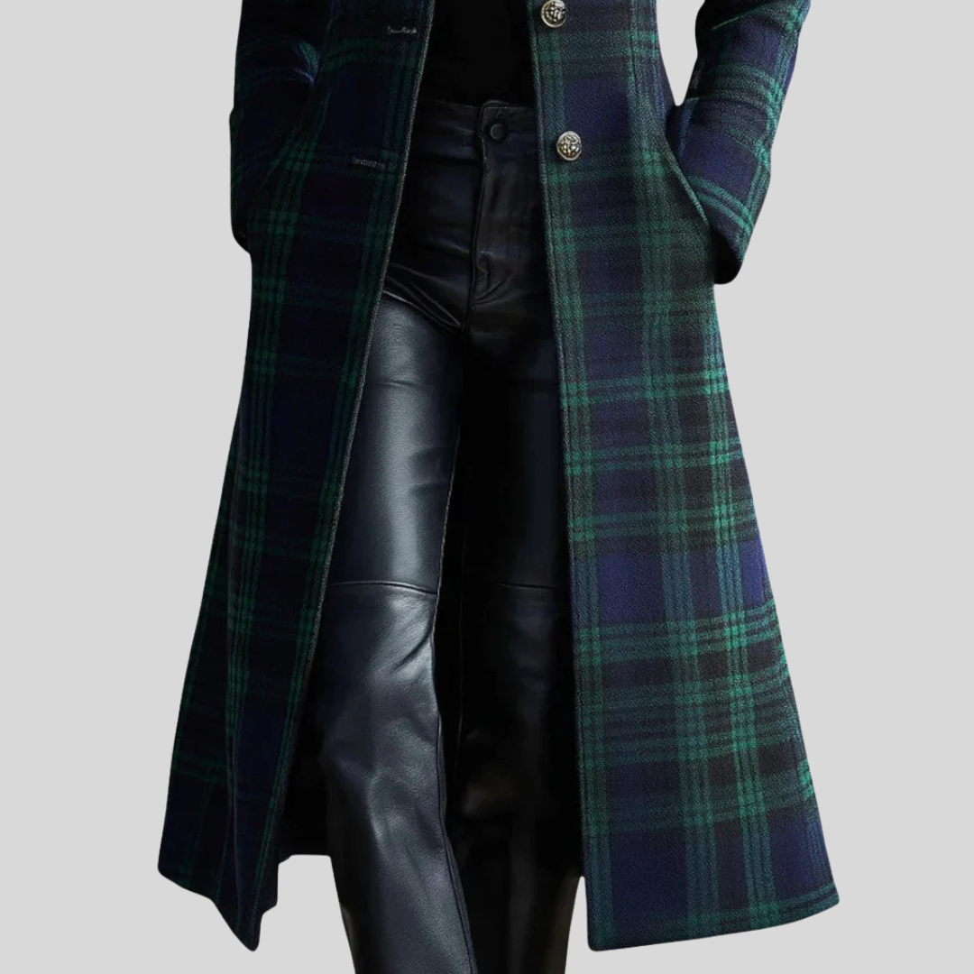Quinn | Plaid Tailored Long Coat