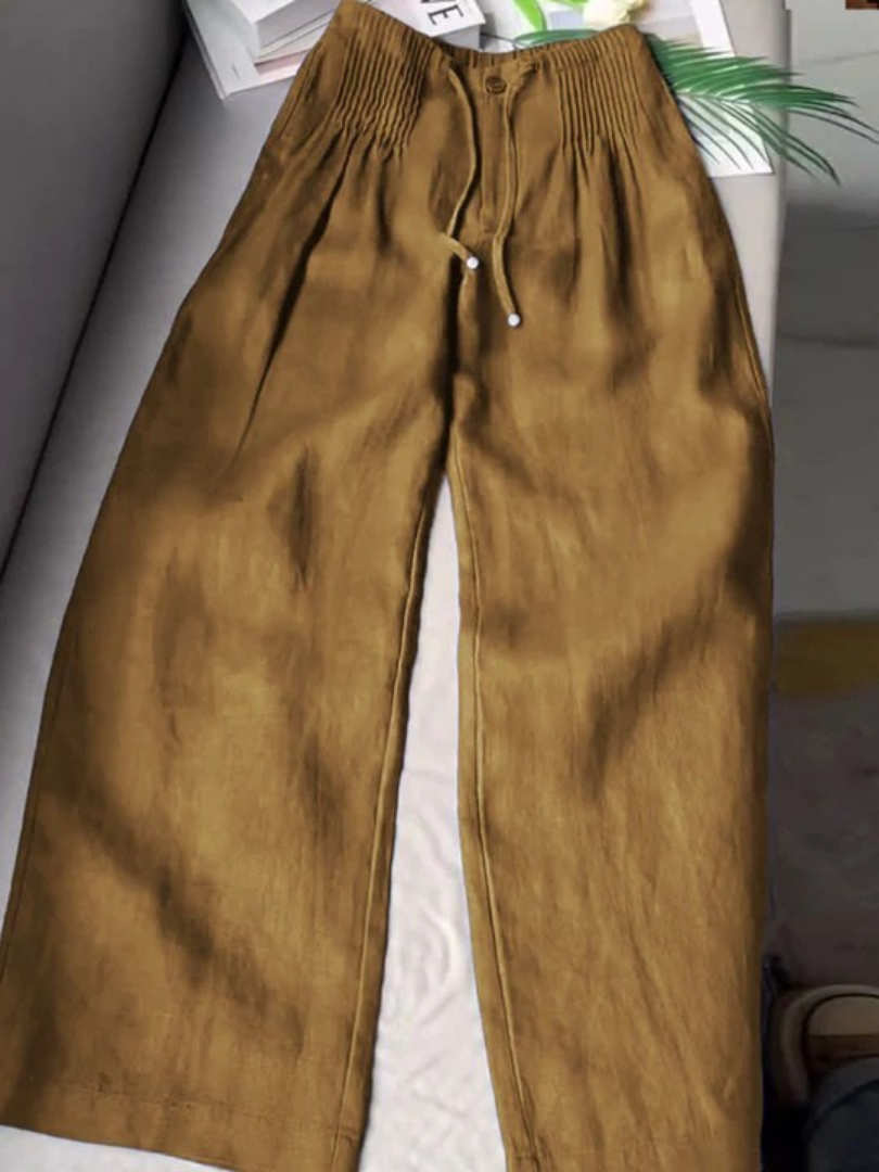 Jocelyn | Wide-leg Pants in Cotton and Linen Blend