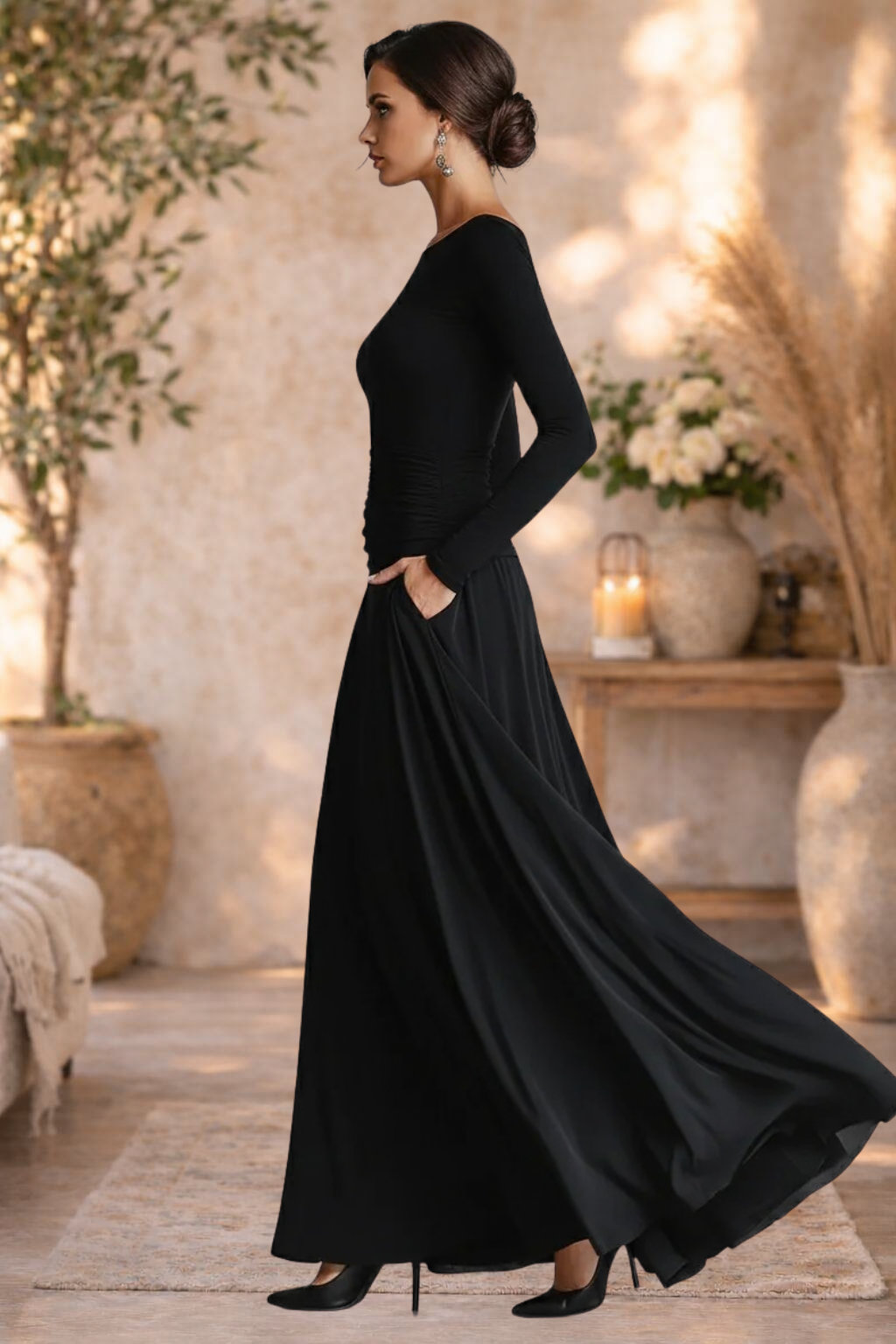 Ivy | Elegant Long Sleeve Maxi Dress