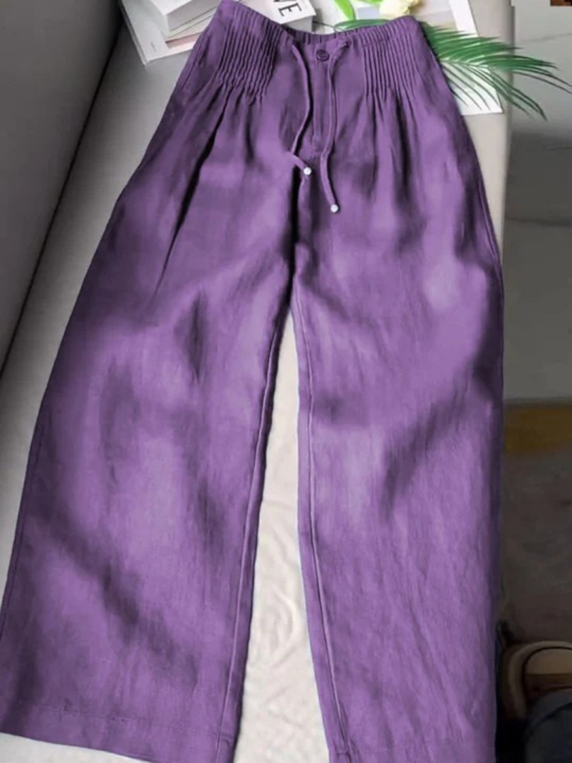Jocelyn | Wide-leg Pants in Cotton and Linen Blend