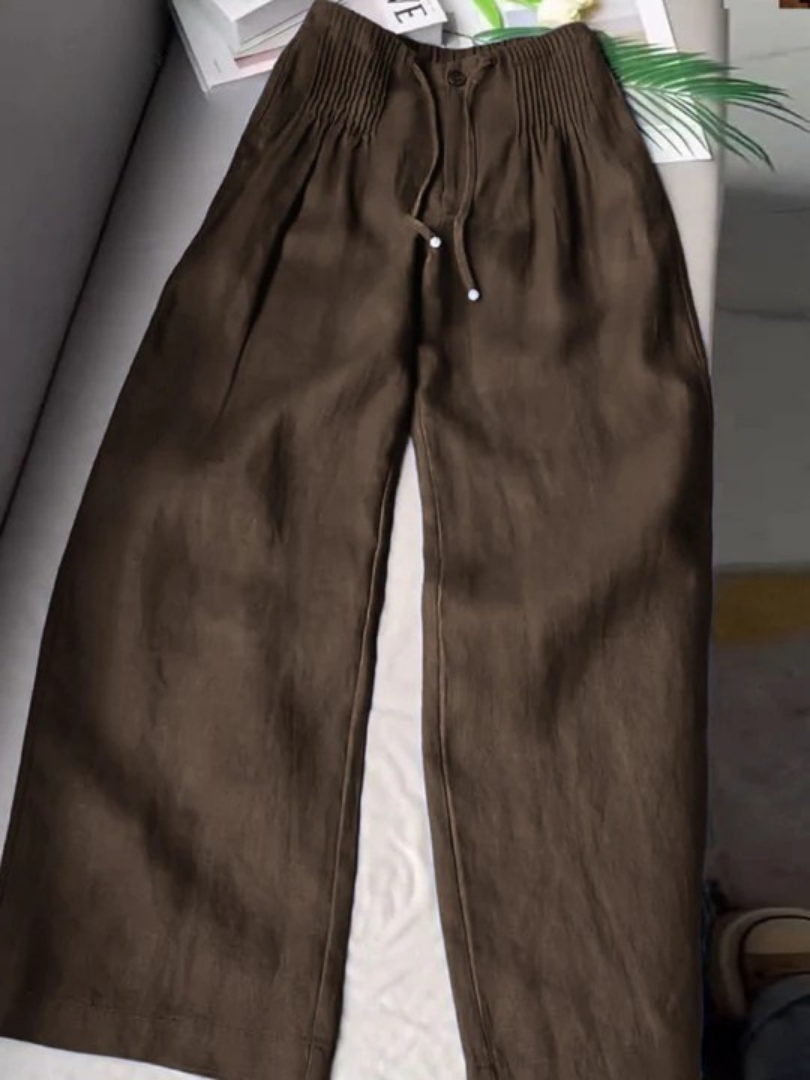 Jocelyn | Wide-leg Pants in Cotton and Linen Blend