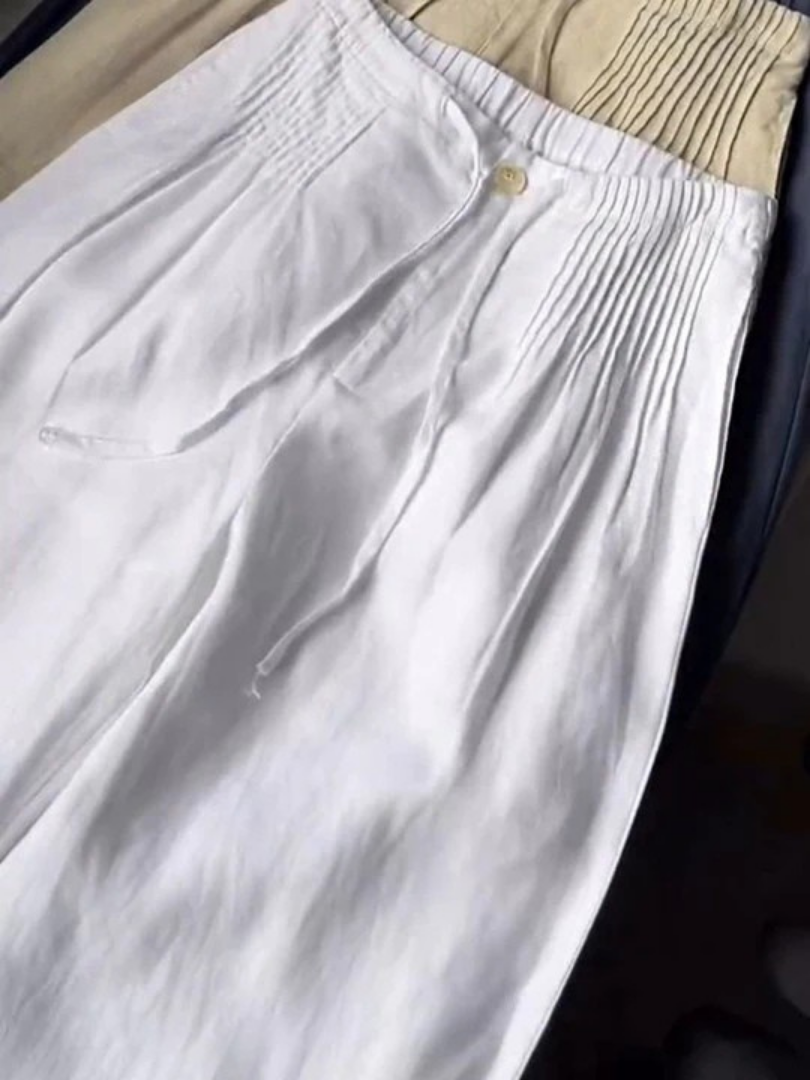 Jocelyn | Wide-leg Pants in Cotton and Linen Blend