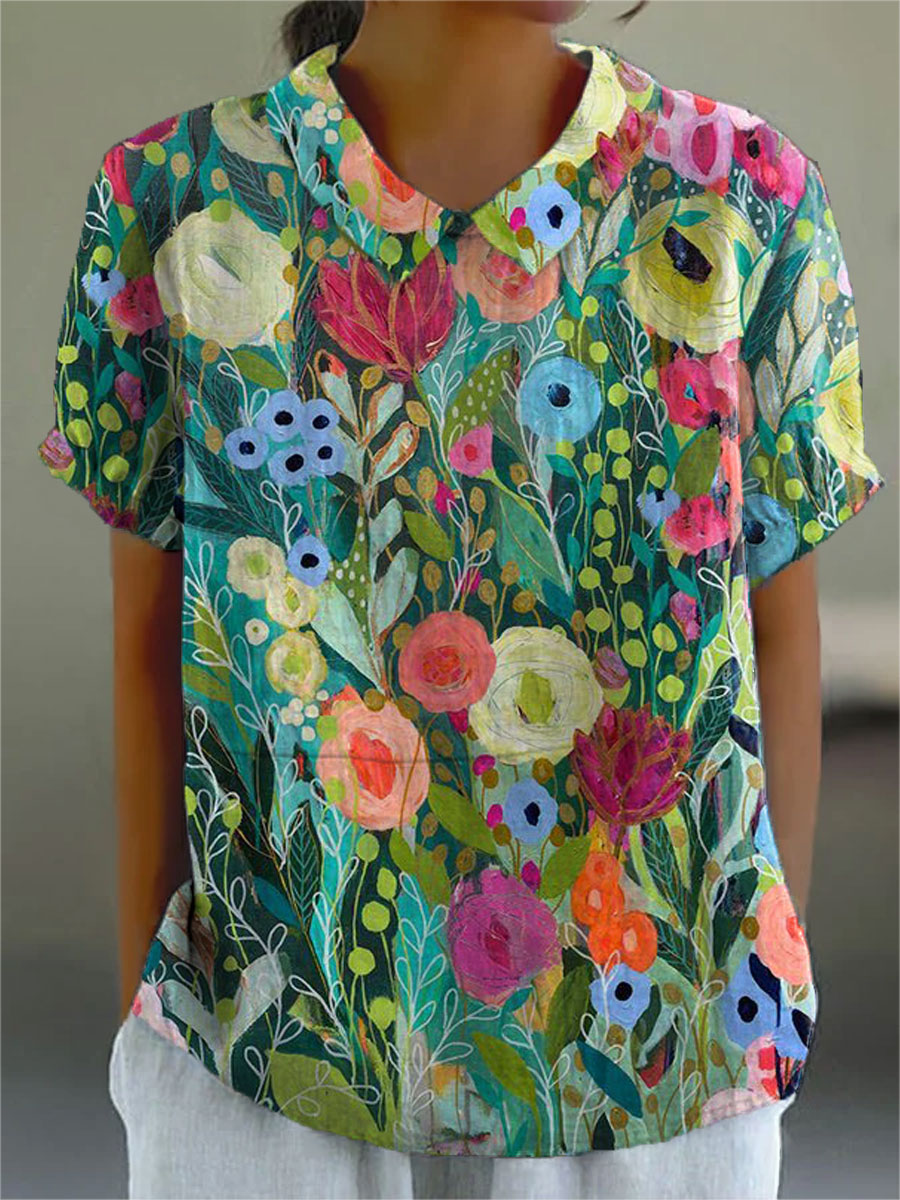 Daisy | Artistic Patchwork Collar Blouse