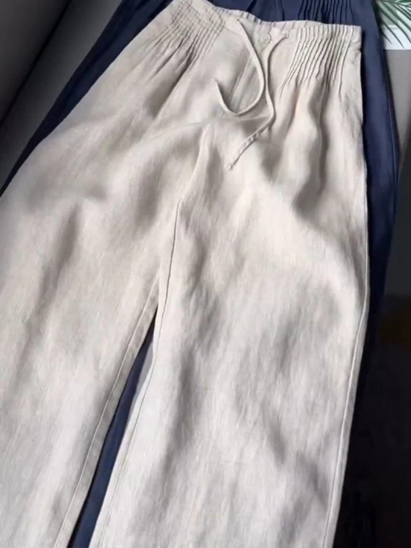Jocelyn | Wide-leg Pants in Cotton and Linen Blend