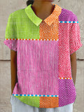 Zoe | Artistic Patchwork Collar Blouse