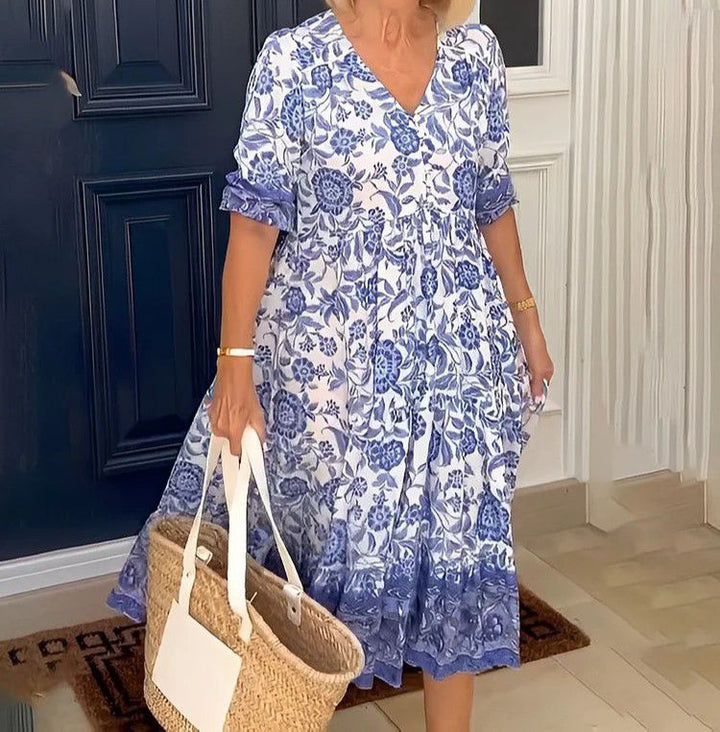 Evelyn | Floral Flow Midi Dress