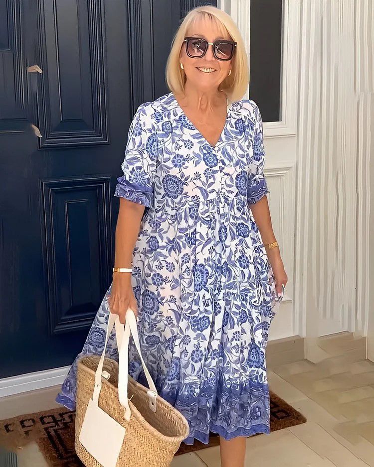 Evelyn | Floral Flow Midi Dress