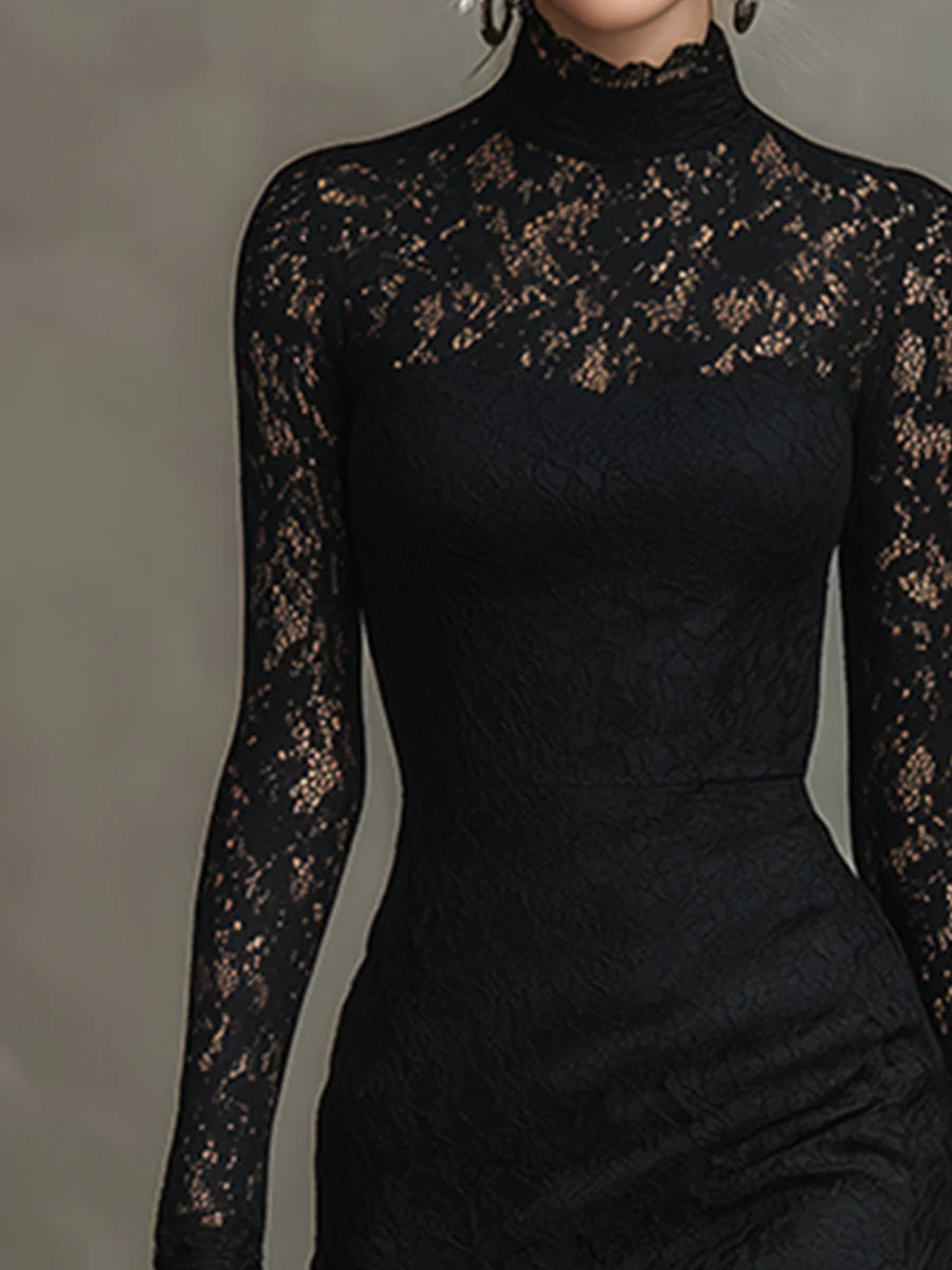 Monica | Elegant Lace Fishtail Maxi Dress