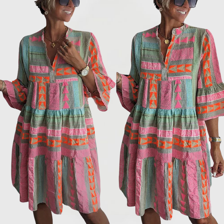 Lucy | Patterned Flowing Midi Dress