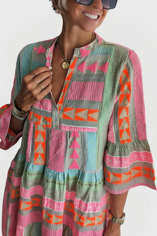 Lucy | Patterned Flowing Midi Dress