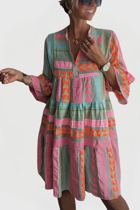 Lucy | Patterned Flowing Midi Dress