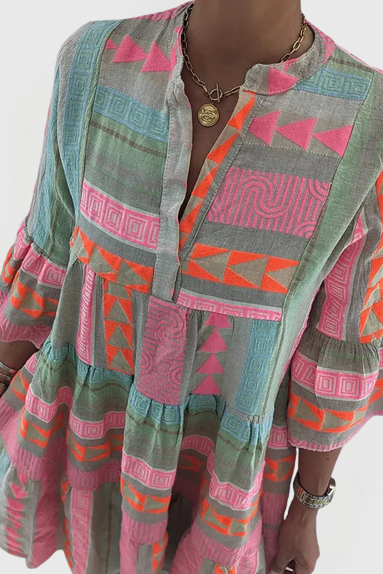 Lucy | Patterned Flowing Midi Dress