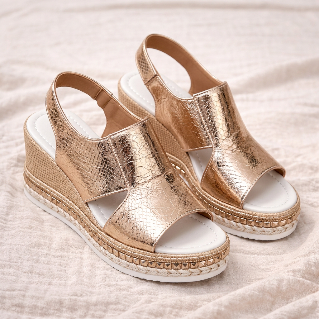 Megan | Metallic Platform Sandals