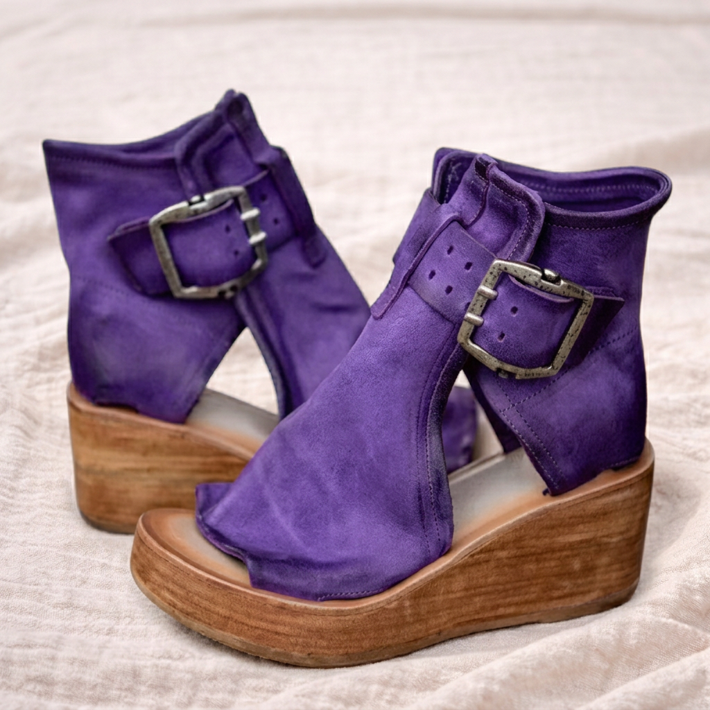 Jocelyn | Rustic Wedge Sandals