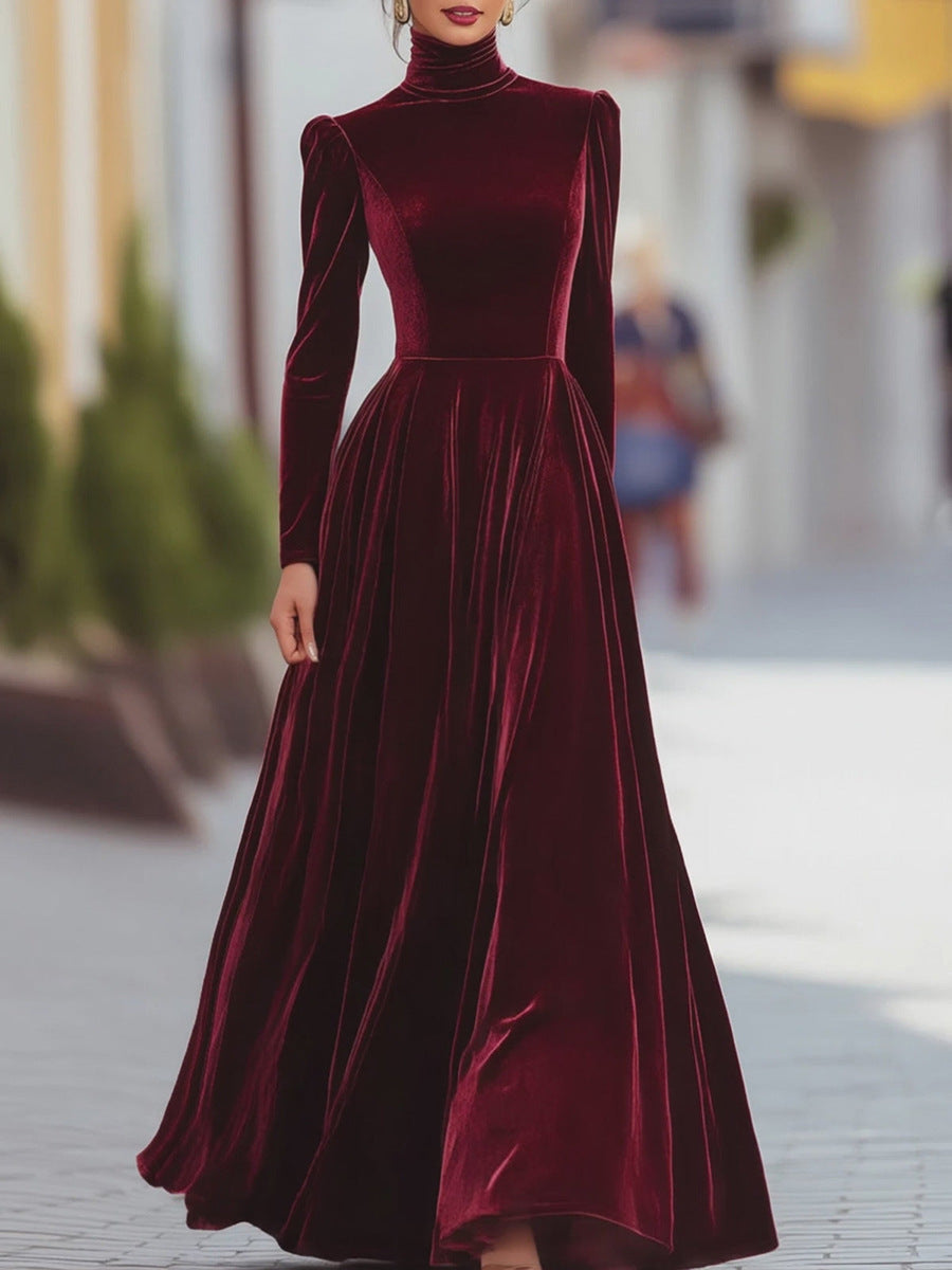 Eleanor | Velvet Mock-Neck Maxi Dress