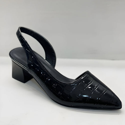 Bianca | Croc-Textured Slingback Heels