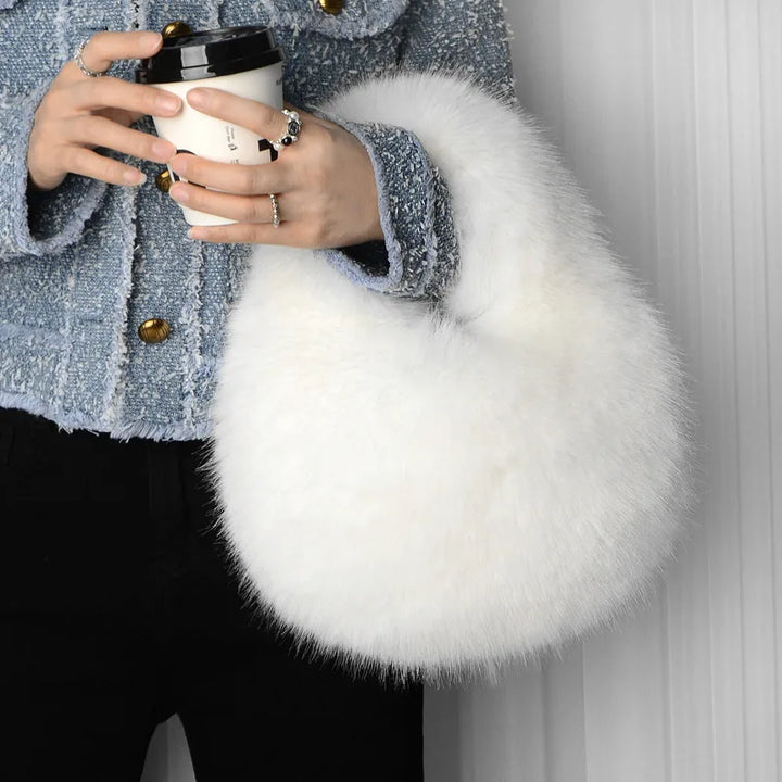 Jean | Faux Fur Half-Moon Shoulder Bag