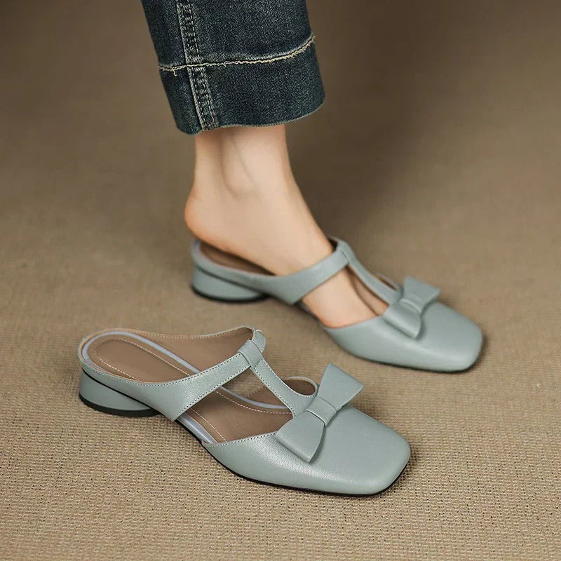 Shiena | Square Toe Slippers