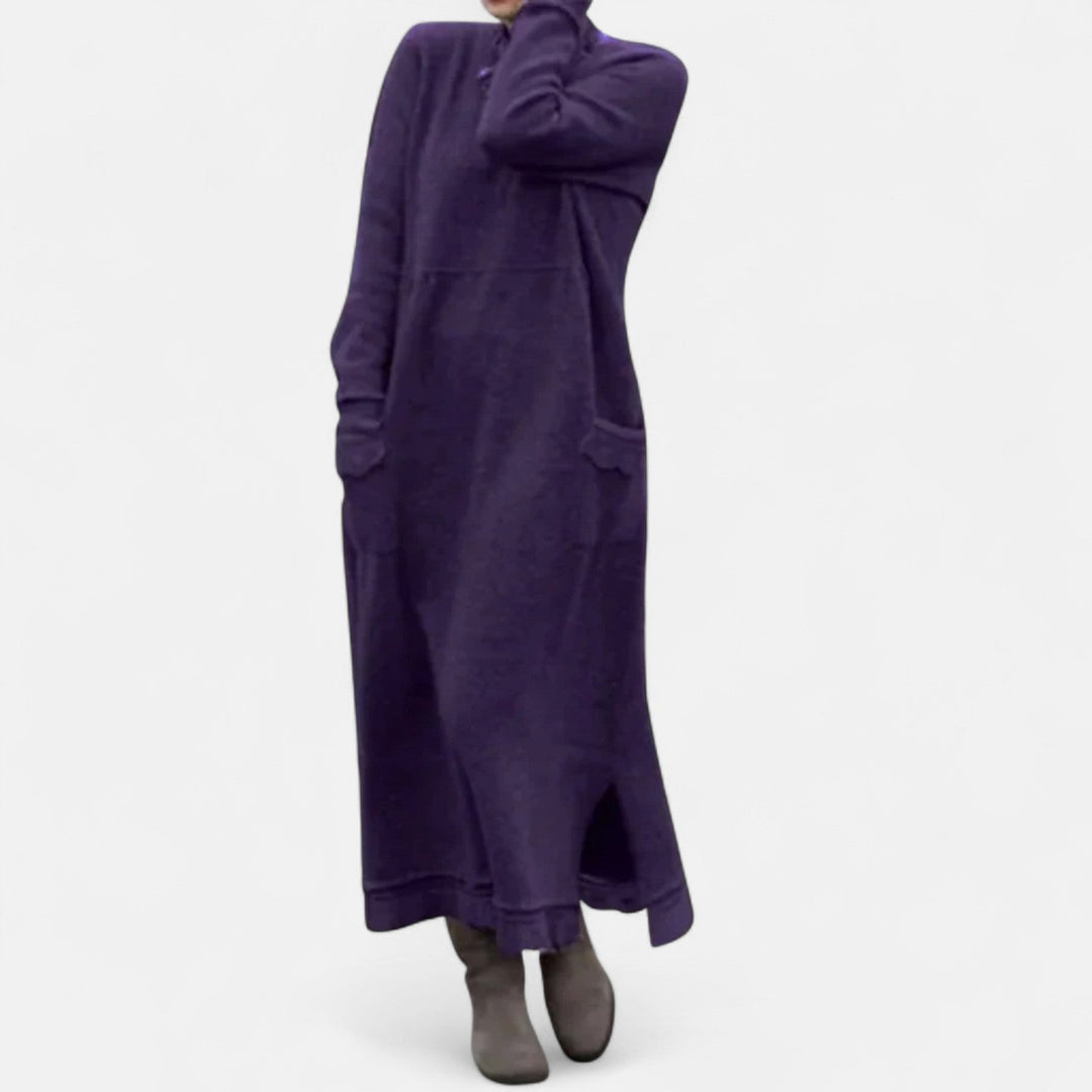 Mara Knitted Maxi Dress – Cozy Long Sleeve Oversized Winter Dress