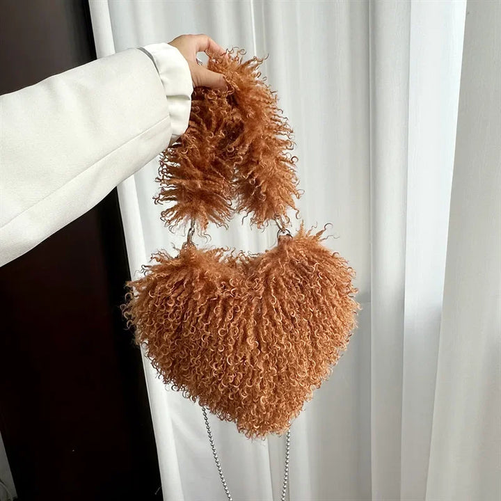 Amélie | Heart Plush Shoulder Bag