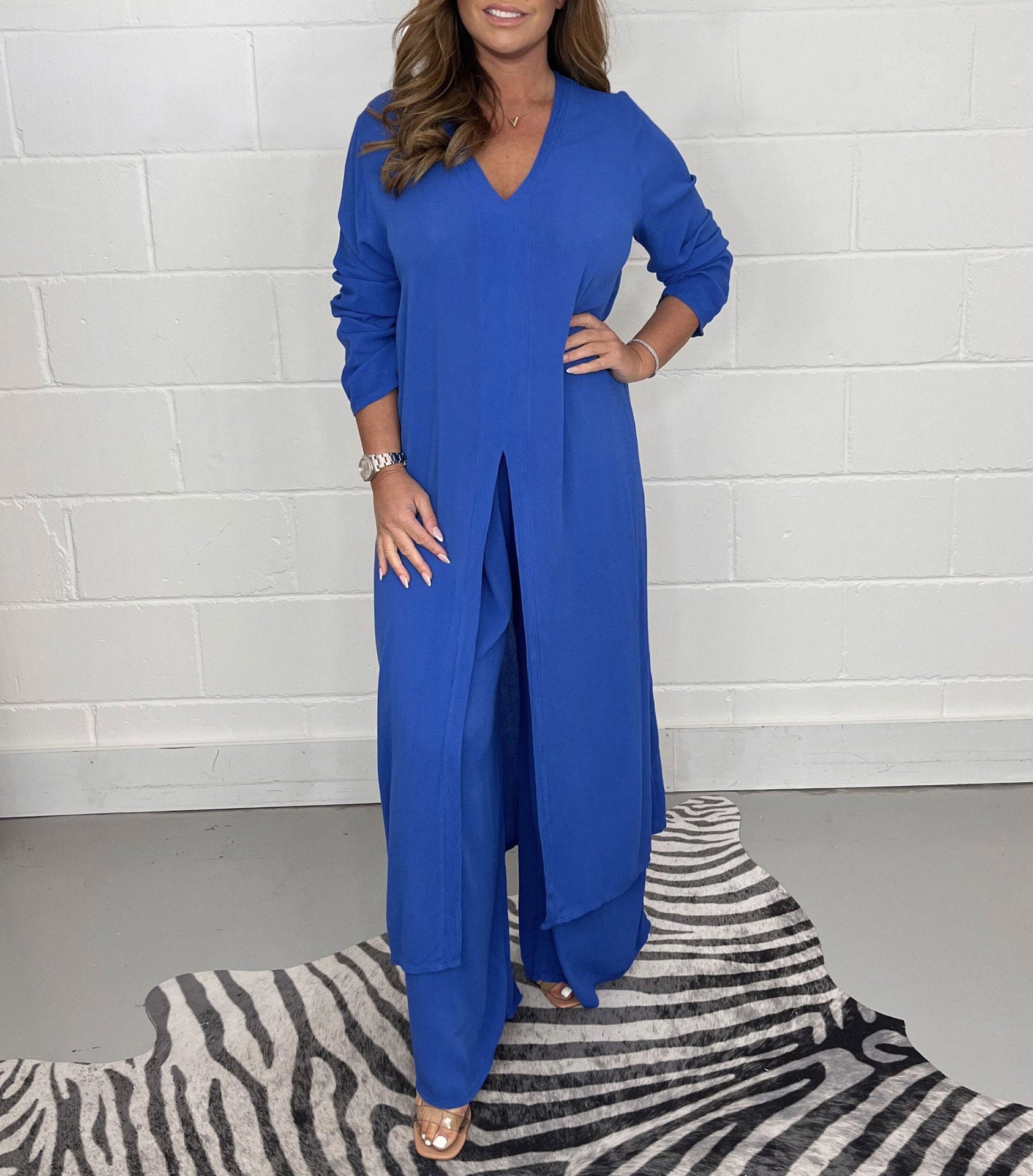 Audrey | V-Neck Longline Two-Piece Set
