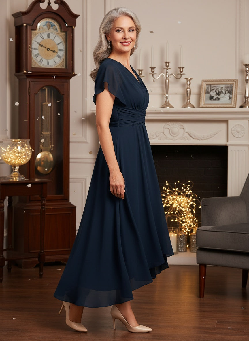 Mathilda – Elegant V-Neck A-Line Dress
