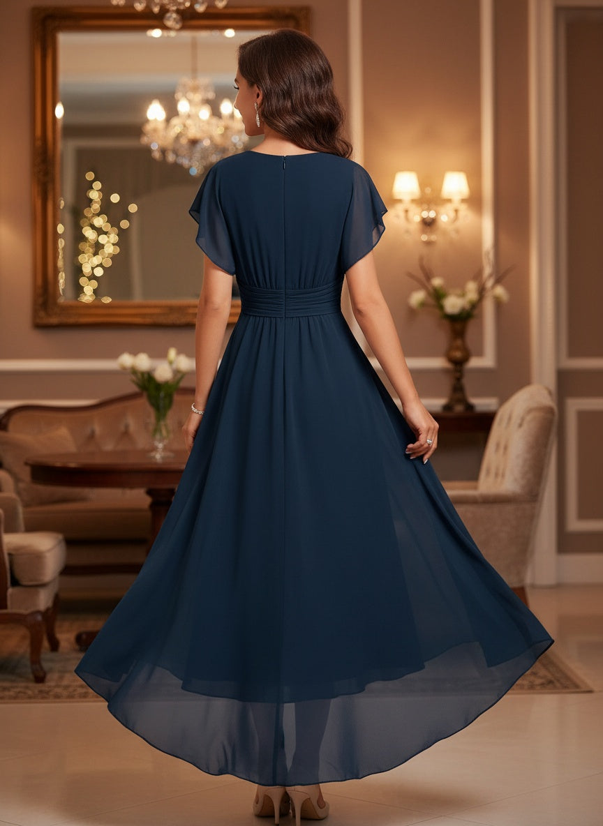Mathilda – Elegant V-Neck A-Line Dress