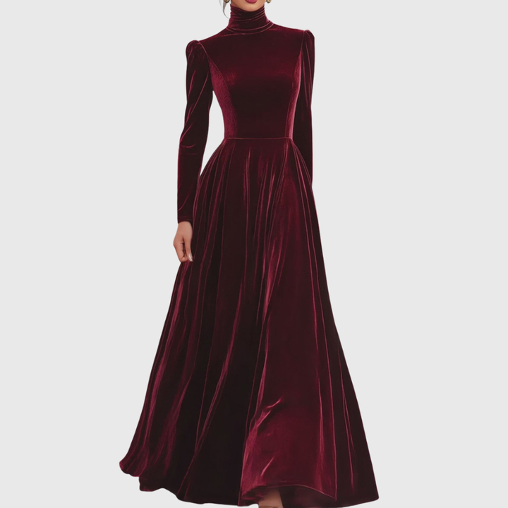 Eleanor | Velvet Mock-Neck Maxi Dress