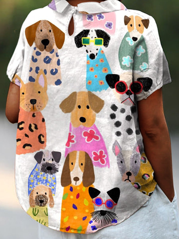 Tanya | Artistic Patchwork Collar Blouse