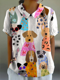Tanya | Artistic Patchwork Collar Blouse