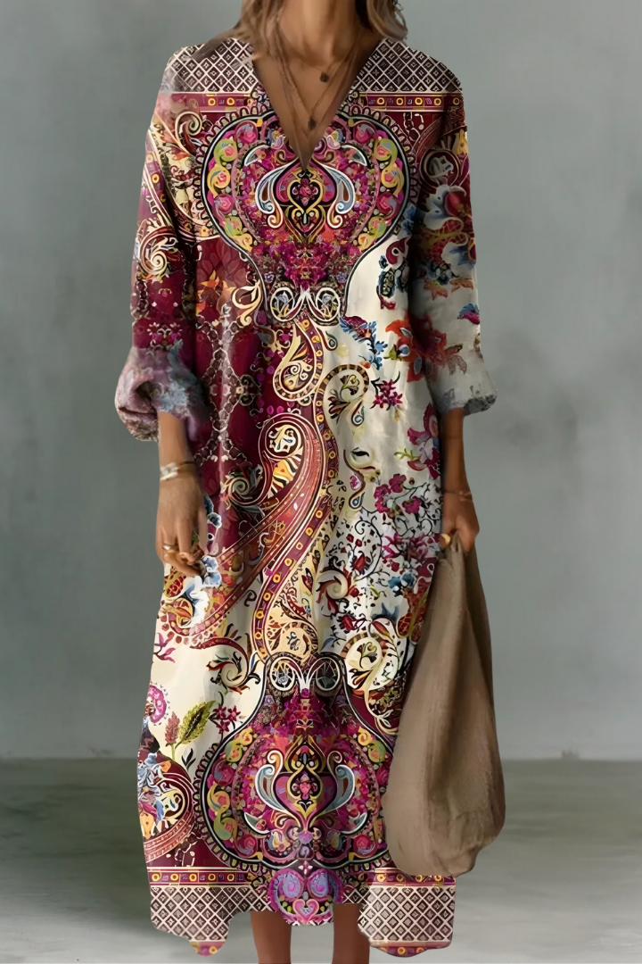 Irish | Linen V-Neck Long Sleeve Dress