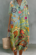 Juliet | Linen V-Neck Midi Dress