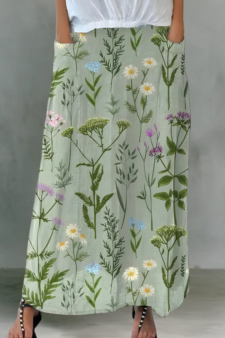 Alice | Flowing Linen Maxi Skirt