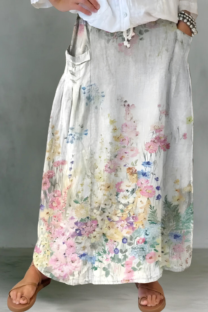 Shirley | Flowing Linen Maxi Skirt