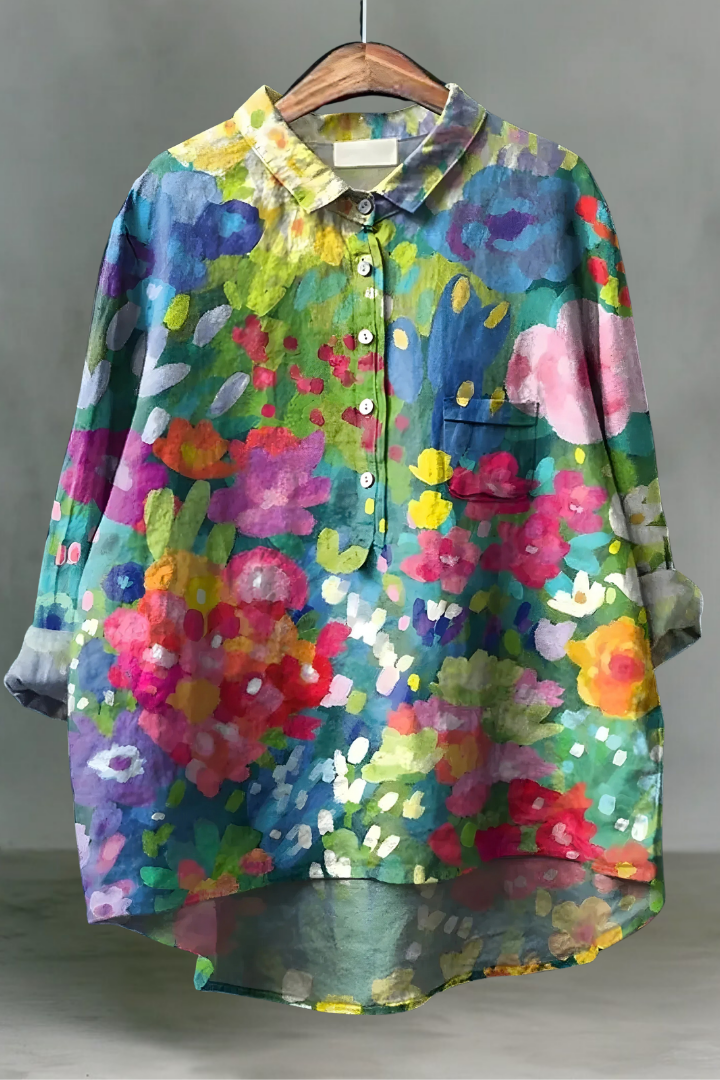Celia | Linen Button-Up Blouse