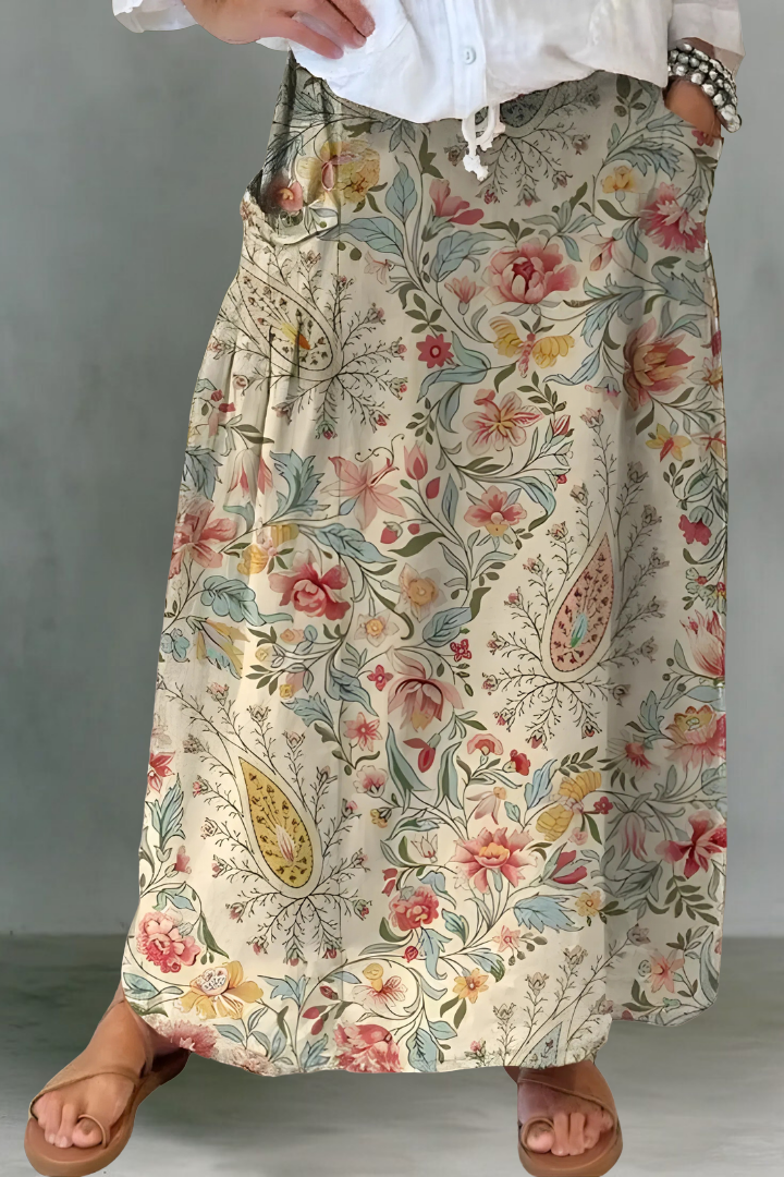 Jane | Flowing Linen Maxi Skirt