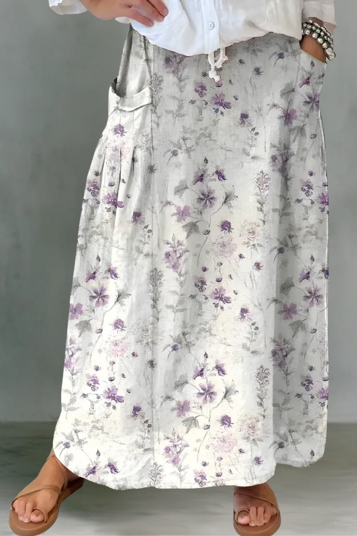 Sam | Flowing Linen Maxi Skirt