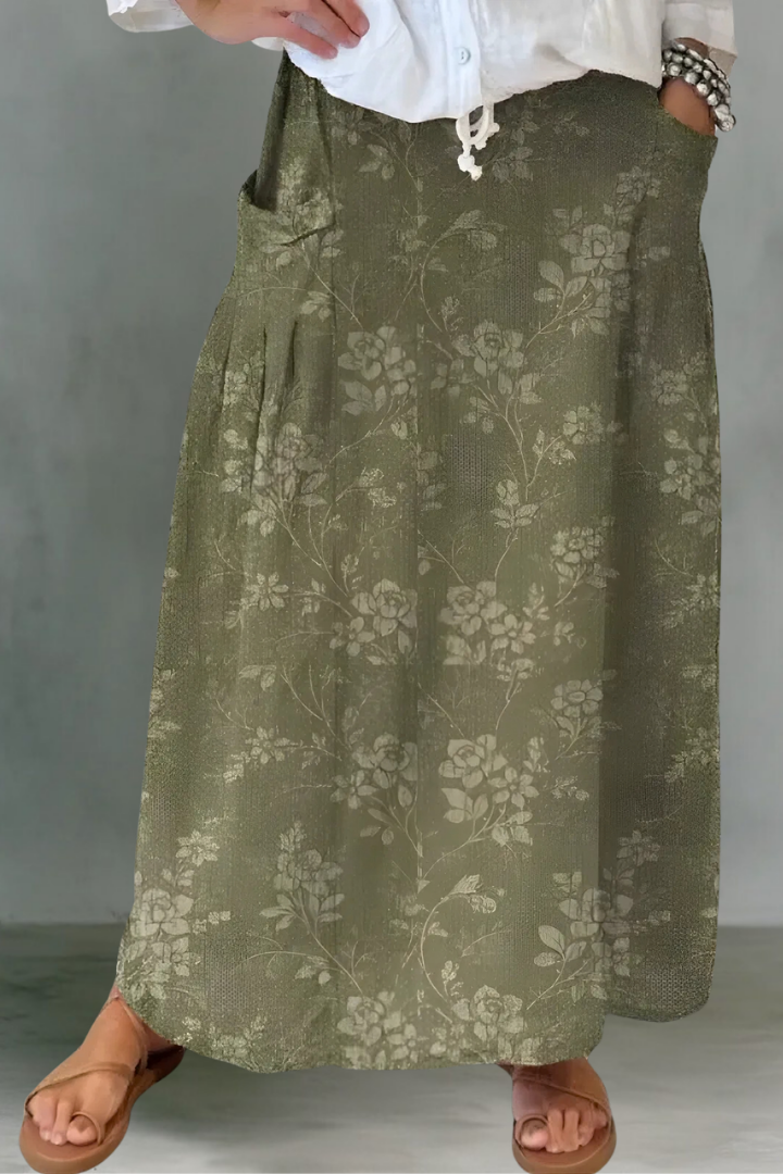 Cynthia | Flowing Linen Maxi Skirt
