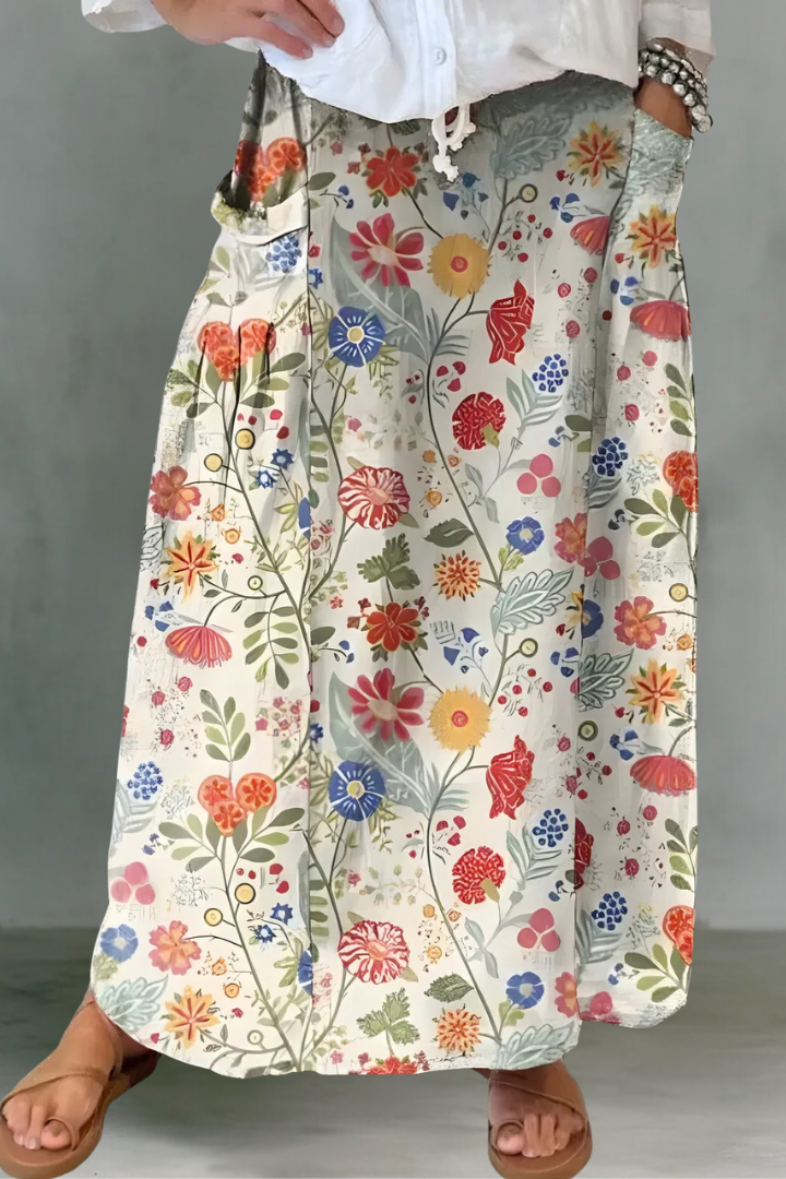 Colette | Flowing Linen Maxi Skirt