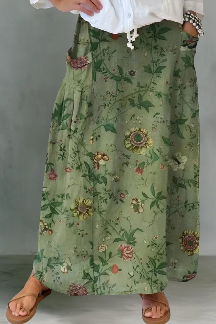 Annie | Flowing Linen Maxi Skirt