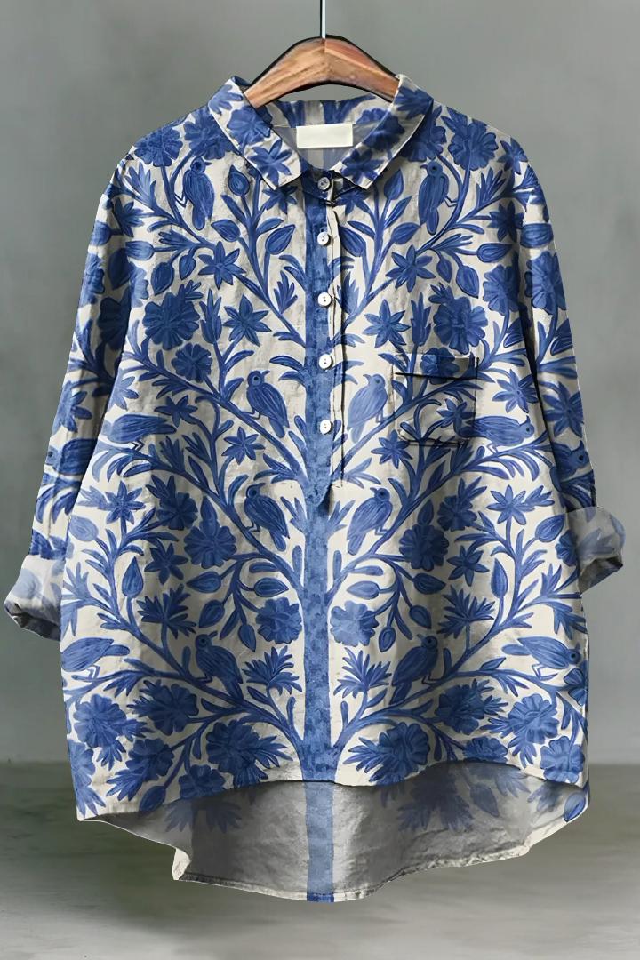 Kaia | Linen Button-Up Blouse