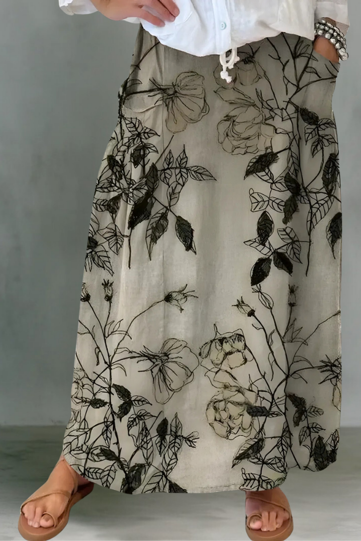 Delaney | Flowing Linen Maxi Skirt