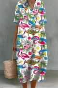 Jade | Linen V-Neck Midi Dress