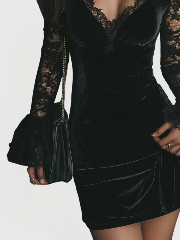 Vera | Lace Long-Sleeve Mini Dress