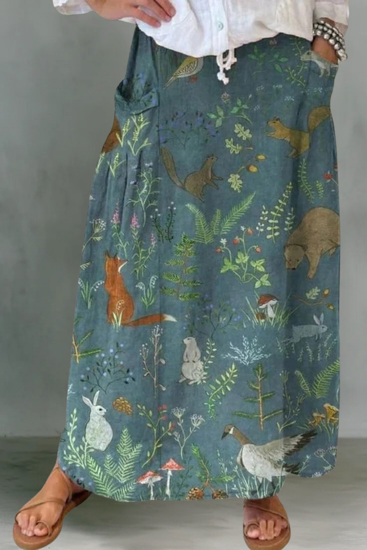 Hana | Flowing Linen Maxi Skirt
