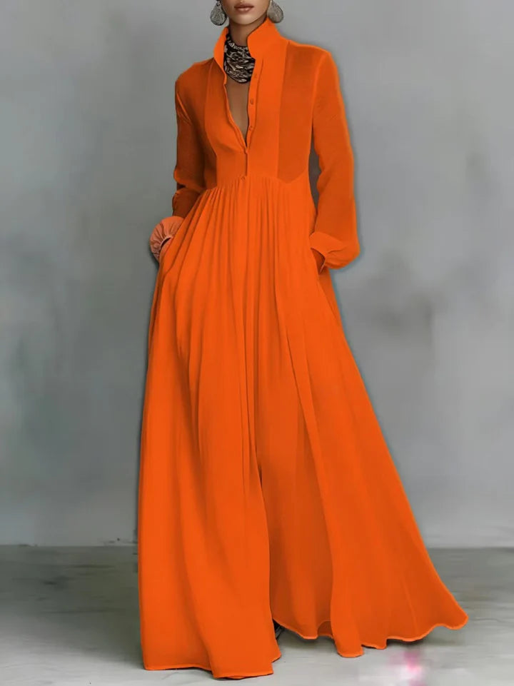 Katty | Flowing Button-Front Maxi Dress