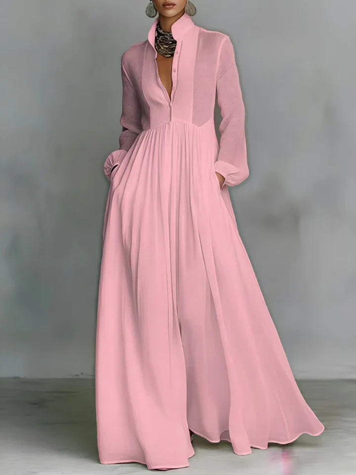 Sabrina | Flowing Button-Front Maxi Dress