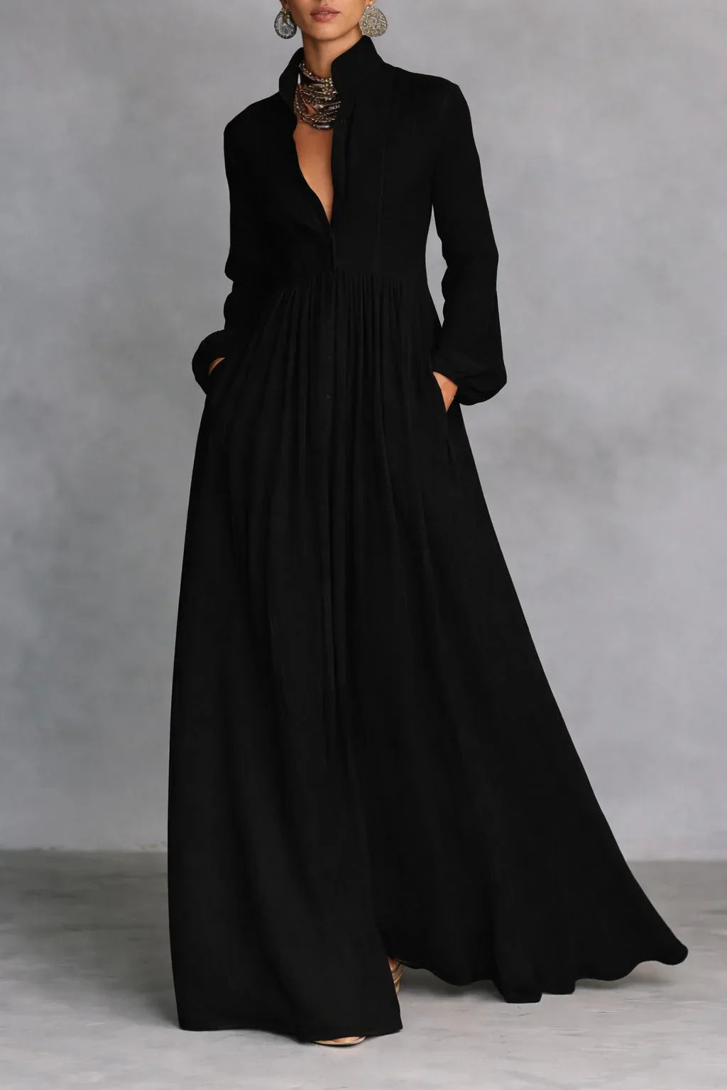 Paige | Flowing Button-Front Maxi Dress